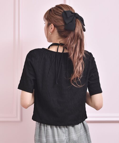 ems excite(エムズエキサイト)の「【セットアイテム】Wリボンカーデ゛SET(Tシャツ/カットソー・レディース・ブラック/オレンジ/ナチュラル・FREE)」の13枚目の写真
