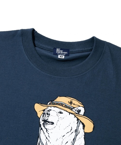 go slow caravan（ゴースローキャラバン）の「野営クマTEE（Tシャツ/カットソー・メンズ・オートミール/ブルー系その他・MEDIUM/LARGE/X-LARGE）」の5枚目の写真