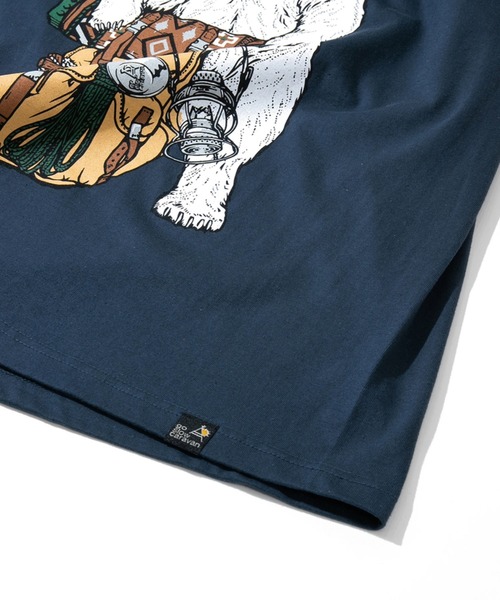 go slow caravan（ゴースローキャラバン）の「野営クマTEE（Tシャツ/カットソー・メンズ・オートミール/ブルー系その他・MEDIUM/LARGE/X-LARGE）」の9枚目の写真