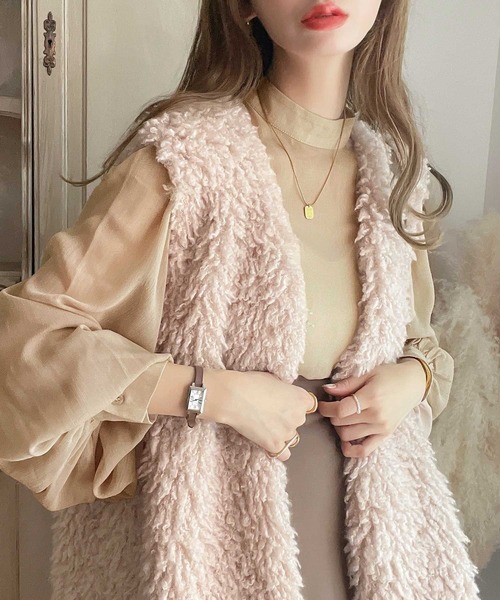 mily bilet（ミウィビレット）の「【mily bilet】即、ドラマティック。バルーンスリーブハイネック楊柳シアー素材ブラウス（シャツ/ブラウス・レディース・ブラック/ベージュ/アイボリー・SMALL/MEDIUM/LARGE/X-LARGE）」の20枚目の写真