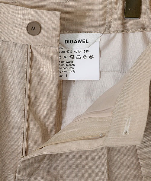 DIGAWEL（ディガウェル）の「DIGAWEL / ディガウェル：CP Intuck Pants：DWVA014[COR]（スラックス・メンズ・ベージュ・1/2）」の6枚目の写真