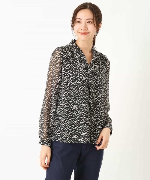 MK MICHEL KLEIN(エムケーミッシェルクラン)の「レオパード柄ボウタイブラウス/洗える(シャツ/ブラウス・レディース・ブラック/モカ・38)」の12枚目の写真