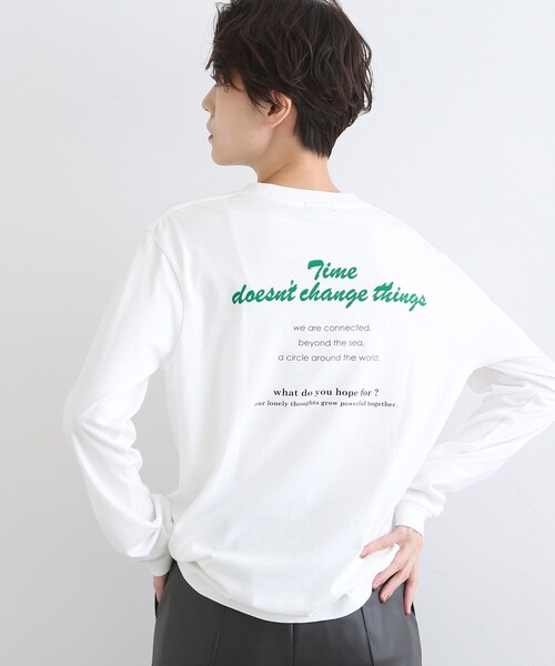 INDIVI（インディヴィ）の「【WORLD for the World】バックロゴ ロングTシャツ（Tシャツ/カットソー・レディース・ブラック/ホワイト・05/13/38）」の14枚目の写真