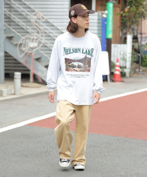 WEGO（ウィゴー）の「WEGO/ヘビーウエイト 刺繍BIGロンT（Tシャツ/カットソー・メンズ・ホワイト/杢グレー・MEDIUM/LARGE）」の17枚目の写真