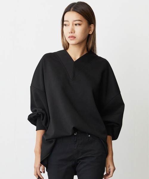 ANOTHER S(アナザーエス)の「ポンチプルオーバー(Tシャツ/カットソー・レディース・グレイッシュベージュ/ブラック/テラコッタ・M)」の1枚目の写真