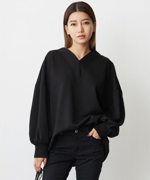 ANOTHER S(アナザーエス)の「ポンチプルオーバー(Tシャツ/カットソー・レディース・グレイッシュベージュ/ブラック/テラコッタ・M)」の5枚目の写真