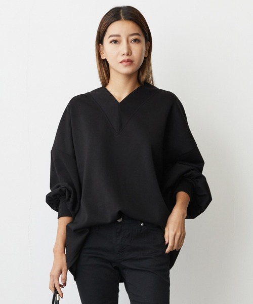 ANOTHER S(アナザーエス)の「ポンチプルオーバー(Tシャツ/カットソー・レディース・グレイッシュベージュ/ブラック/テラコッタ・M)」の9枚目の写真