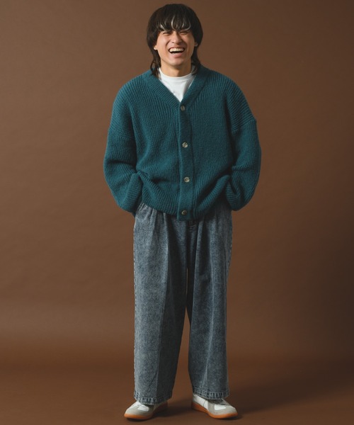 INTER FACTORY(インターファクトリー)の「古謝那伊留 - カラーカーディガン made in INTER FACTORY(カーディガン/ボレロ・メンズ・パープル/ブラウン/グリーン/ブラック/ブルー・SMALL/MEDIUM/LARGE)」の14枚目の写真