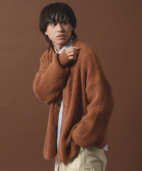 INTER FACTORY(インターファクトリー)の「古謝那伊留 - カラーカーディガン made in INTER FACTORY(カーディガン/ボレロ・メンズ・パープル/ブラウン/グリーン/ブラック/ブルー・SMALL/MEDIUM/LARGE)」の10枚目の写真