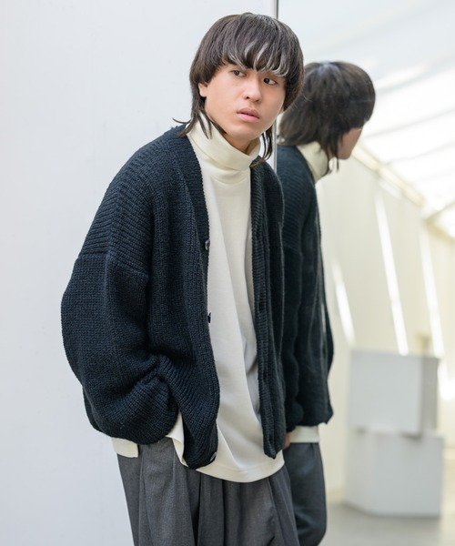 INTER FACTORY(インターファクトリー)の「古謝那伊留 - カラーカーディガン made in INTER FACTORY(カーディガン/ボレロ・メンズ・パープル/ブラウン/グリーン/ブラック/ブルー・SMALL/MEDIUM/LARGE)」の6枚目の写真