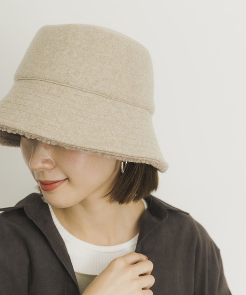 URBAN RESEARCH（アーバンリサーチ）の「リバーシブルボアハット（ハット・レディース・ベージュ/ブラック・FREE）」の13枚目の写真