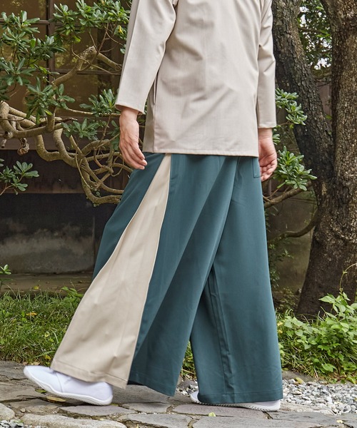 カヤ（カヤ）の「【カヤ】隠れ色 袴風メンズワイドパンツ（その他パンツ・メンズ・アイボリー/グリーン/ネイビー/スミクロ・FREE）」の9枚目の写真