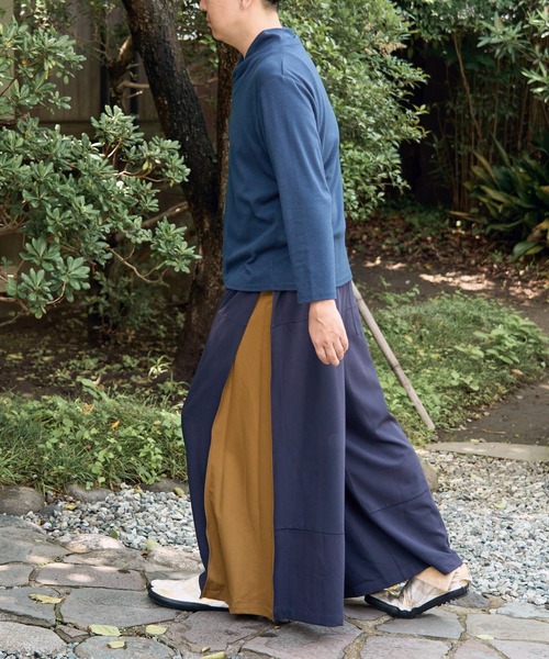 カヤ（カヤ）の「【カヤ】隠れ色 袴風メンズワイドパンツ（その他パンツ・メンズ・アイボリー/グリーン/ネイビー/スミクロ・FREE）」の7枚目の写真