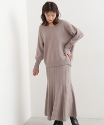 NATURAL BEAUTY BASIC | ケーブルスカートニットセットアップ(ワンピース)
