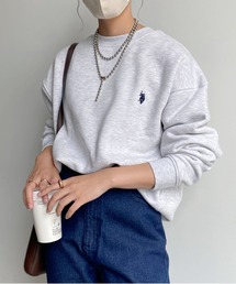 U.S. POLO ASSN. | 1ポイント刺繍 裏起毛クルーネック別注 ビッグシルエットスウェット(スウェット)