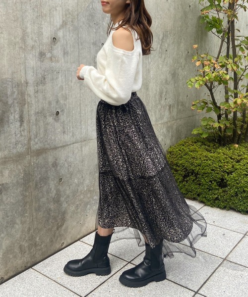 OLIVE des OLIVE（オリーブデオリーブ）の「チュール重ねプリーツスカート（スカート・レディース・アイボリー/ブラック/ライトグレー・FREE）」の10枚目の写真