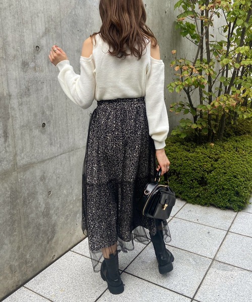 OLIVE des OLIVE（オリーブデオリーブ）の「チュール重ねプリーツスカート（スカート・レディース・アイボリー/ブラック/ライトグレー・FREE）」の11枚目の写真