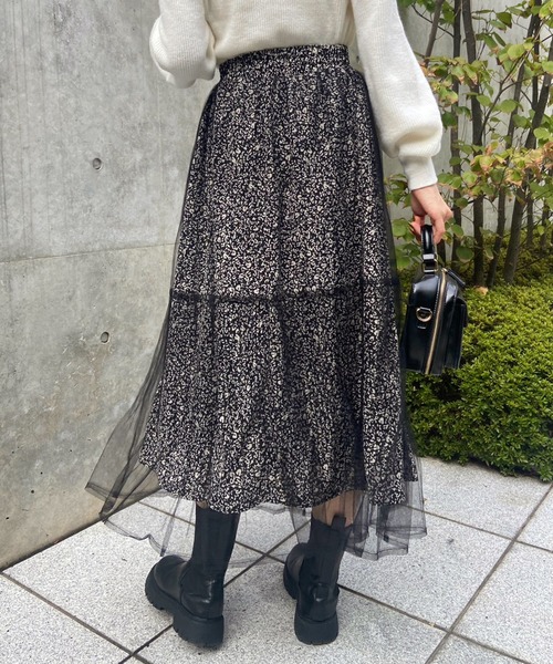 OLIVE des OLIVE（オリーブデオリーブ）の「チュール重ねプリーツスカート（スカート・レディース・アイボリー/ブラック/ライトグレー・FREE）」の14枚目の写真