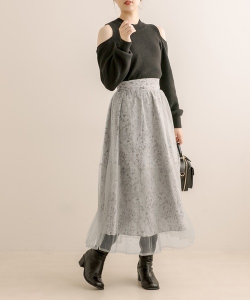 OLIVE des OLIVE（オリーブデオリーブ）の「チュール重ねプリーツスカート（スカート・レディース・アイボリー/ブラック/ライトグレー・FREE）」の15枚目の写真