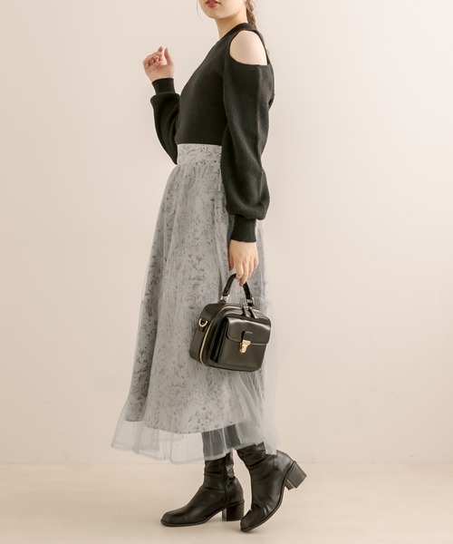 OLIVE des OLIVE（オリーブデオリーブ）の「チュール重ねプリーツスカート（スカート・レディース・アイボリー/ブラック/ライトグレー・FREE）」の16枚目の写真