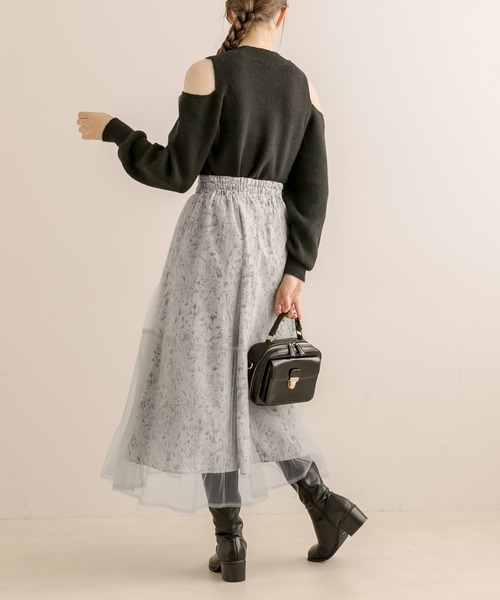 OLIVE des OLIVE（オリーブデオリーブ）の「チュール重ねプリーツスカート（スカート・レディース・アイボリー/ブラック/ライトグレー・FREE）」の17枚目の写真