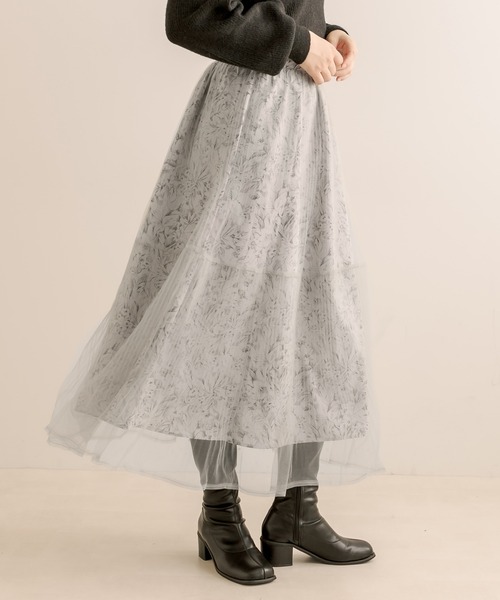 OLIVE des OLIVE（オリーブデオリーブ）の「チュール重ねプリーツスカート（スカート・レディース・アイボリー/ブラック/ライトグレー・FREE）」の19枚目の写真