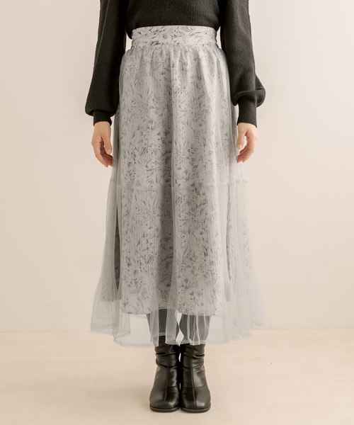 OLIVE des OLIVE（オリーブデオリーブ）の「チュール重ねプリーツスカート（スカート・レディース・アイボリー/ブラック/ライトグレー・FREE）」の21枚目の写真