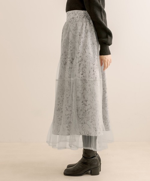 OLIVE des OLIVE（オリーブデオリーブ）の「チュール重ねプリーツスカート（スカート・レディース・アイボリー/ブラック/ライトグレー・FREE）」の22枚目の写真