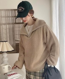 OLUPIC | OLUPUC/【WEB限定】ハーフZIPボリュームスリーブニット(ニット/セーター)