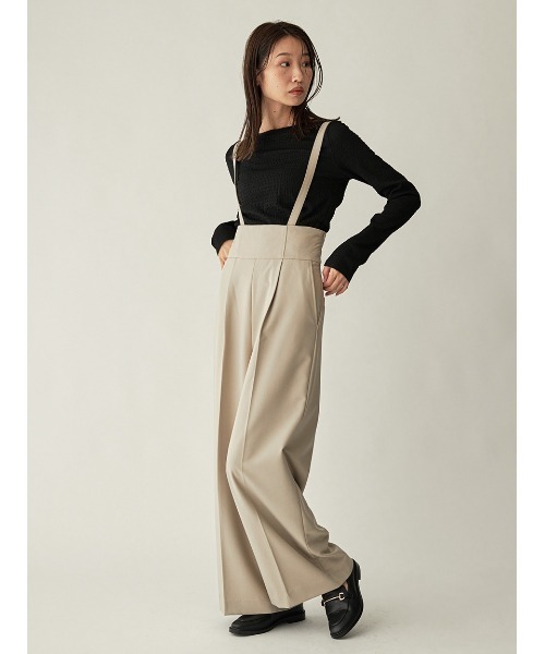Stylevoice for xxx(スタイルヴォイスフォー)の「2WAYサスペンダー付きワイドパンツ(スラックス・レディース・チャコールグレー/グレイッシュベージュ・SMALL/MEDIUM)」の6枚目の写真