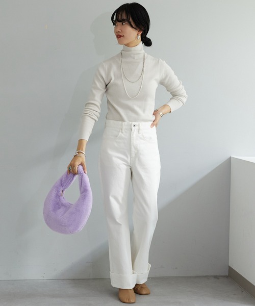 美品 SHENERY ロールアップワイドデニムパンツ 14oz ゆったり 白 美品 SHENERY ロールアップワイドデニムパンツ 14oz ゆったり 白