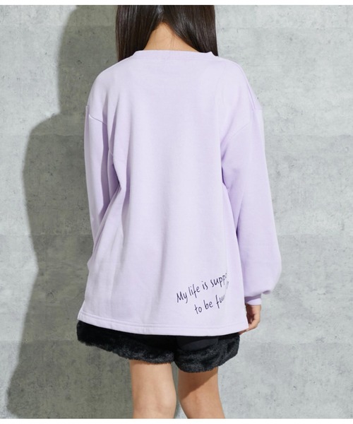 ANAP kids(アナップキッズ)の「ラメプリント裏毛チュニック(スウェット・キッズ・オフホワイト/サックスブルー/ラベンダー・120cm/130cm/110cm)」の6枚目の写真