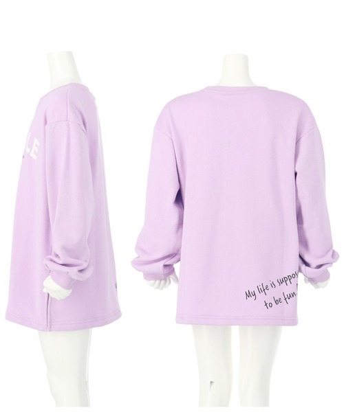 ANAP kids(アナップキッズ)の「ラメプリント裏毛チュニック(スウェット・キッズ・オフホワイト/サックスブルー/ラベンダー・120cm/130cm/110cm)」の8枚目の写真