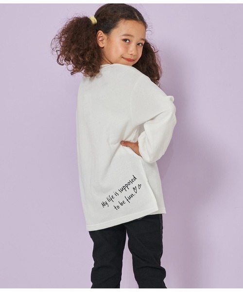 ANAP kids(アナップキッズ)の「ラメプリント裏毛チュニック(スウェット・キッズ・オフホワイト/サックスブルー/ラベンダー・120cm/130cm/110cm)」の11枚目の写真