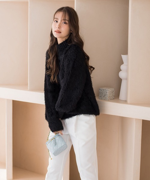 VICKY（ビッキー）の「モックネックシャギーニット《手洗い可能