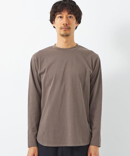 green label relaxing（グリーンレーベルリラクシング）の「ラウンドヘム クルーネック ロングスリーブ カットソー（Tシャツ/カットソー・メンズ・モカ/ホワイト/ライトグレー・M/L/S/XL）」の9枚目の写真