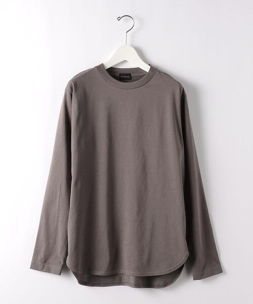 green label relaxing（グリーンレーベルリラクシング）の「ラウンドヘム クルーネック ロングスリーブ カットソー（Tシャツ/カットソー・メンズ・モカ/ホワイト/ライトグレー・M/L/S/XL）」の8枚目の写真