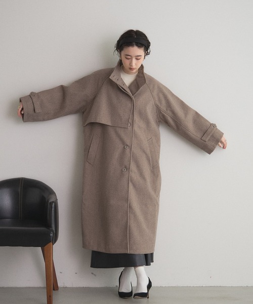 セール】【ZOZO限定】ウールライクスタンドカラーロングコート（その他