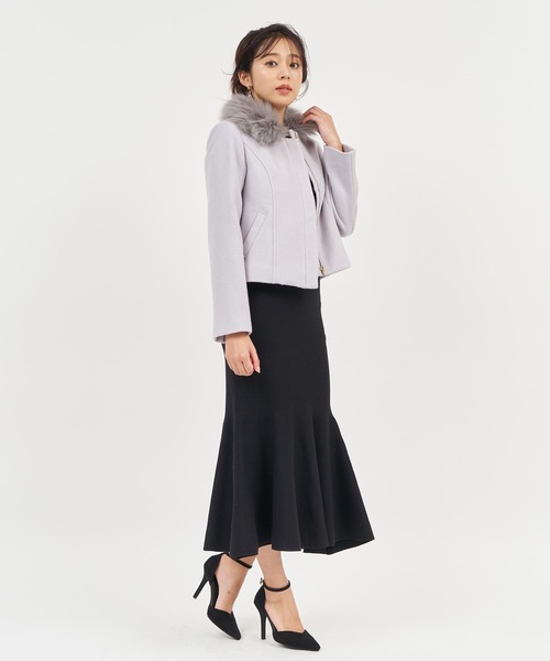 ROYAL PARTY(ロイヤルパーティー)の「ウールノーカラージャケット(ノーカラージャケット・レディース・ブラック/ライトグレー/オフホワイト・MEDIUM/SMALL)」の20枚目の写真