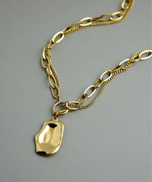 ieLS（イエルズ）の「金属アレルギー対応「ieLS」ステンレス　ダブルチェーンデザインネックレス（ネックレス・メンズ・ゴールド/シルバー・ONE SIZE）」の7枚目の写真