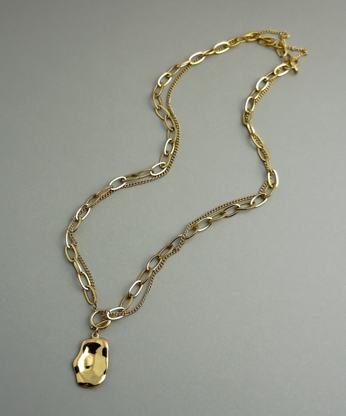 ieLS（イエルズ）の「金属アレルギー対応「ieLS」ステンレス　ダブルチェーンデザインネックレス（ネックレス・メンズ・ゴールド/シルバー・ONE SIZE）」の5枚目の写真