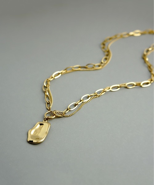 ieLS（イエルズ）の「金属アレルギー対応「ieLS」ステンレス　ダブルチェーンデザインネックレス（ネックレス・メンズ・ゴールド/シルバー・ONE SIZE）」の9枚目の写真