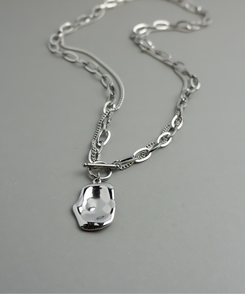 ieLS（イエルズ）の「金属アレルギー対応「ieLS」ステンレス　ダブルチェーンデザインネックレス（ネックレス・メンズ・ゴールド/シルバー・ONE SIZE）」の4枚目の写真