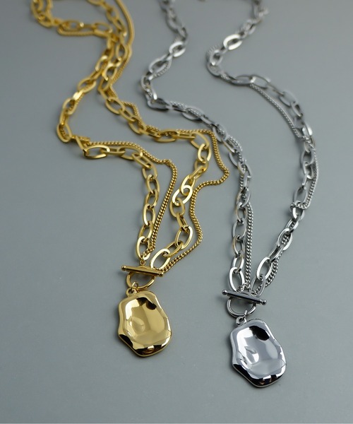 ieLS（イエルズ）の「金属アレルギー対応「ieLS」ステンレス　ダブルチェーンデザインネックレス（ネックレス・メンズ・ゴールド/シルバー・ONE SIZE）」の16枚目の写真