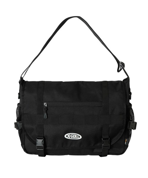 X-girl(エックスガール)の「OVAL LOGO MESSENGER BAG(ショルダーバッグ・レディース・ブラック/グレー・ONE SIZE)」の5枚目の写真