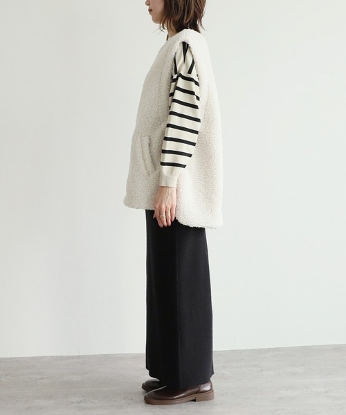 reca（レカ）の「ボアベスト付きキルティングジャケット（その他アウター・レディース・アイボリー/ベージュ/ブラック・M）」の8枚目の写真