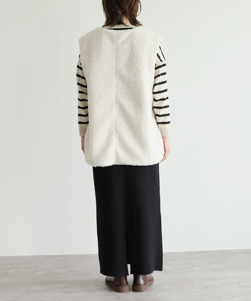 reca（レカ）の「ボアベスト付きキルティングジャケット（その他アウター・レディース・アイボリー/ベージュ/ブラック・M）」の9枚目の写真