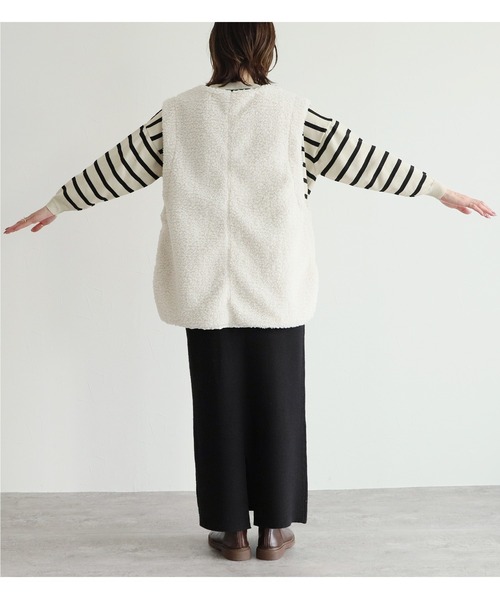 reca（レカ）の「ボアベスト付きキルティングジャケット（その他アウター・レディース・アイボリー/ベージュ/ブラック・M）」の11枚目の写真