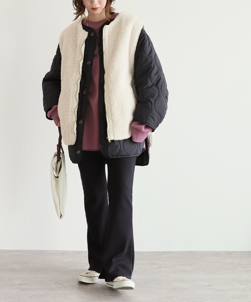 ボアベスト付きキルティングジャケット（ベスト）｜reca（レカ）の