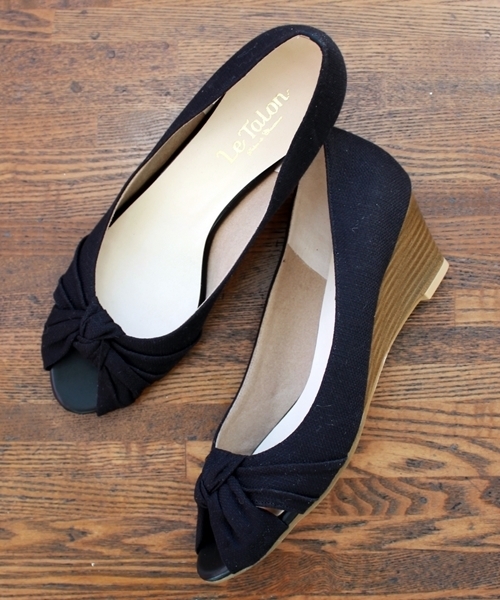 LE TALON（ルタロン）の「◇5.5CMムスビメオープントゥウエッジ（パンプス・レディース・ゴールド/ブラック/グリーン系その他/ネイビー/レッド・37/35.5/35/37.5/38/36/36.5）」の2枚目の写真